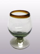  / Amber Rim 4 oz Small Cognac Glasses 